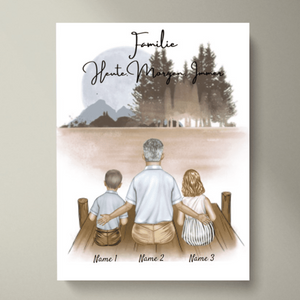 Favorit morfar med barnbarn - Personaliserad Poster (1-2 barnbarn)