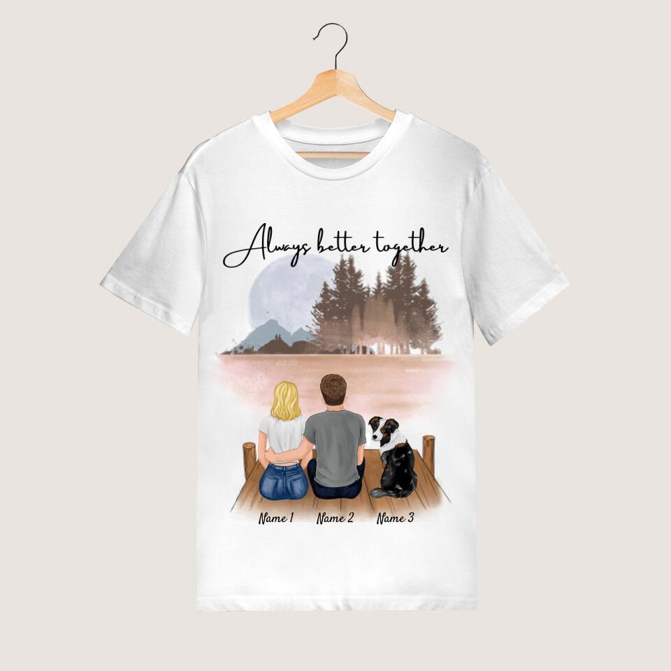 Par med husdjur - Personaliserad T-Shirt (100 % Bomull, Unisex)
