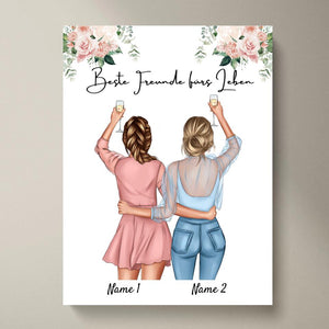 Bästa paret kvinnor - Personaliserad Poster (2 kvinnor)