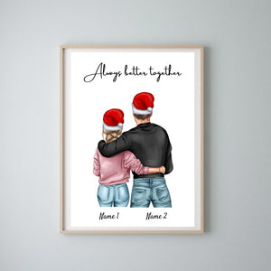 Bedste par i julen - personlig plakat 