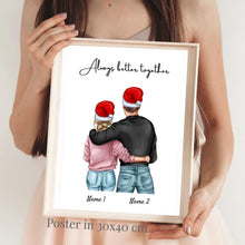 Indlæs billede til gallerivisning Bedste par i julen - personlig plakat 
