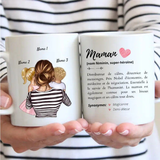 Maman avec enfants - Mug personnalisé (1-4 enfants)