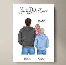 Indlæs billede til gallerivisning Bedste far-plakat - personlig plakat (1-4 børn, teenagere) 
