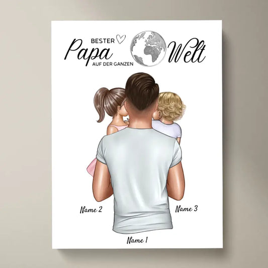 Världens bästa pappa - Personlig poster (pappa med barn)