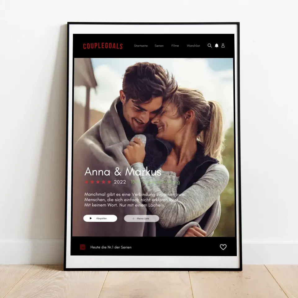 Poster med omslag till Couplegoals-serien - personlig Netflix-filmaffisch (fotoposter)