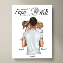 Ladda upp bild till gallerivisning, Världens bästa pappa - Personlig canvas (pappa med barn)
