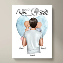 Ladda upp bild till gallerivisning, Världens bästa pappa - Personlig canvas (pappa med barn)
