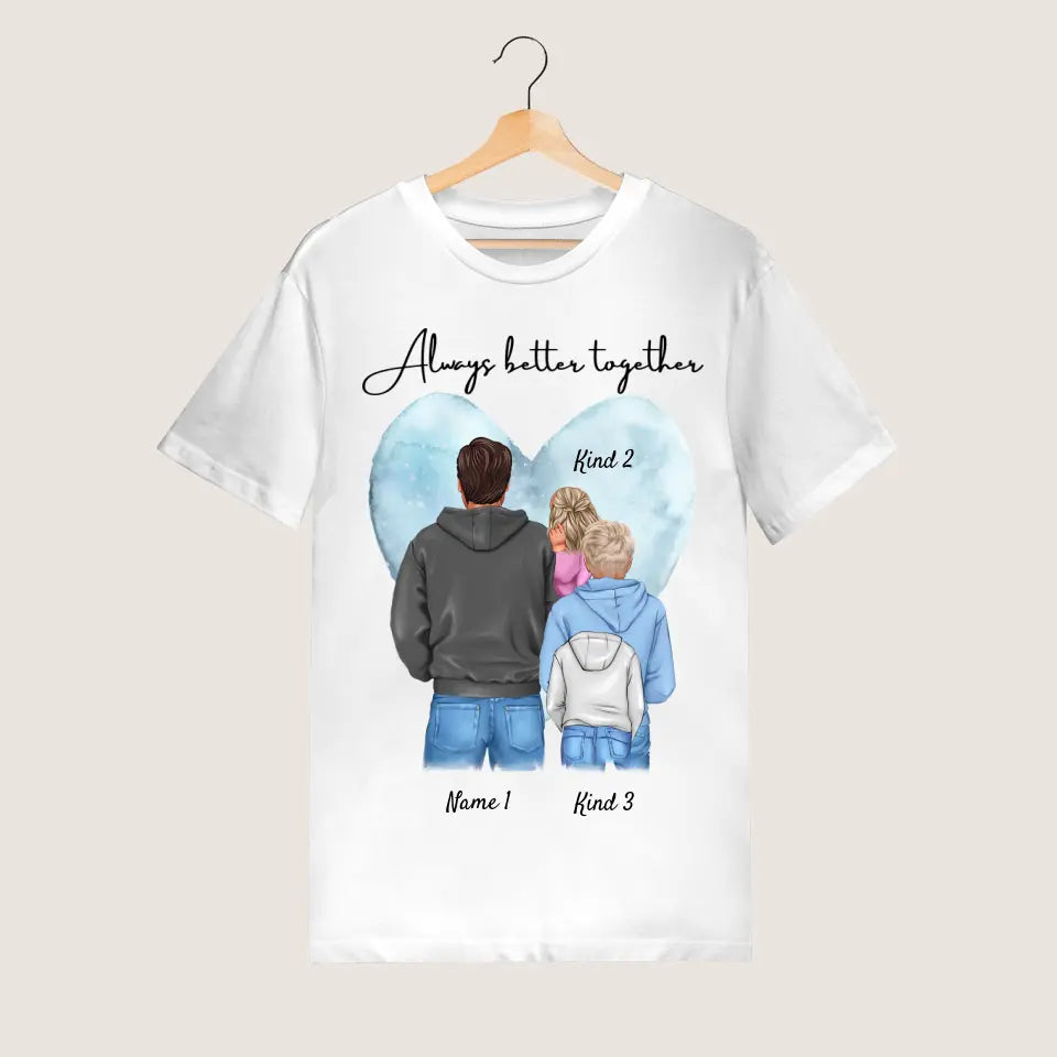 Bästa pappa, favoritperson - Personlig t-shirt med pappa & barn/tonåringar (100% bomull, unisex)
