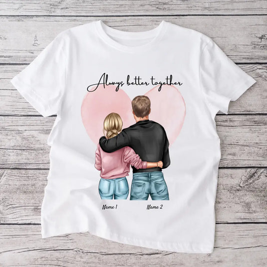 Bästa paret - Personaliserad T-Shirt (100 % Bomull, Unisex)