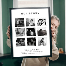 Indlæs billede til gallerivisning &quot;Our Story&quot; Personlig fotocollage til par, din partner 
