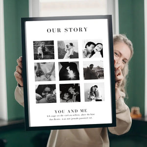 "Our Story" Personlig fotocollage til par, din partner 