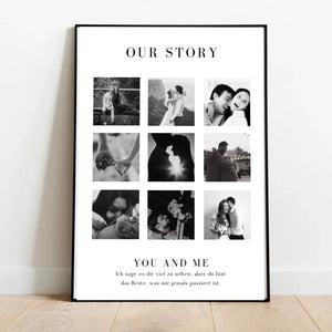 "Jag älskar dig" personlig fotokollage poster för par, din partner