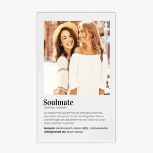 Soulmate Definition Personligt akrylglasbillede til veninder, søskende, par