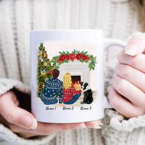 Jul par med husdjur - Personaliserad Kopp (Hund & katt)
