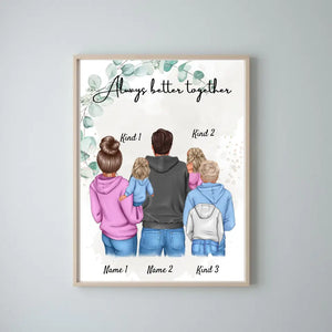 Min familieplakat - personlig plakat (1-4 børn) 