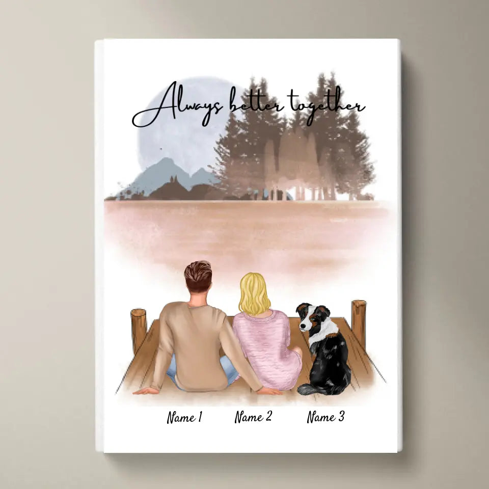 Par med husdjur - Personaliserad Poster (Par med hund eller katt)