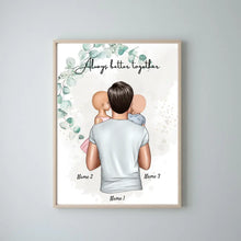 Indlæs billede til gallerivisning Bedste far - personlig plakat (far med børn) 
