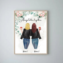 Ladda upp bild till gallerivisning, Bästa Flickvänner Läderjacka - Personaliserad Poster (2-3 personer)
