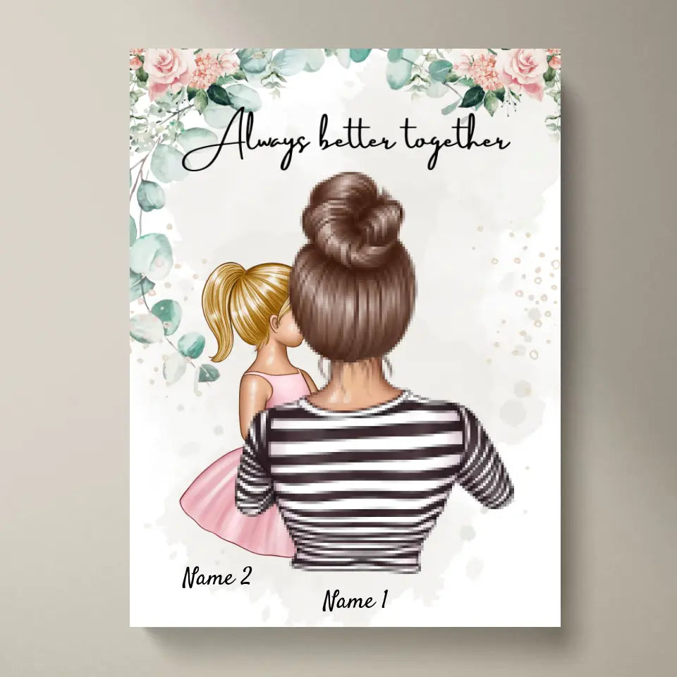 Bästa mamma - Personaliserad Poster (Kvinna med 1-2 barn)