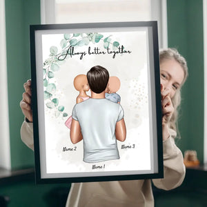 Bedste far - personlig plakat (far med børn) 