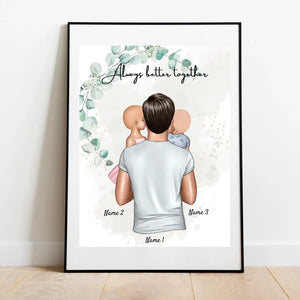 Bästa pappa - Personaliserad Poster (Far med barn)