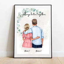 Ladda upp bild till gallerivisning, Par som omfamnar varandra - Personaliserad Poster (Alla hjärtans dag)
