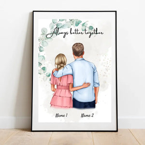 Par som omfamnar varandra - Personaliserad Poster (Alla hjärtans dag)