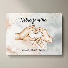 Ladda upp bild till gallerivisning, Toile personnalisée &quot;Notre famille&quot; (2-8 personnes, animaux domestiques)
