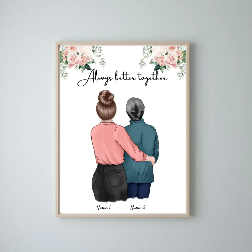 Mamma & Dotter - Personaliserad Poster