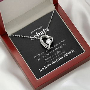 Dich zu treffen - Halskette mit Gold-Anhänger & personalisierter Karte (Valentinstagsgeschenk)