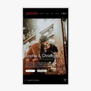 Personligt Netflix-omslag i akrylglas "Lovestory"