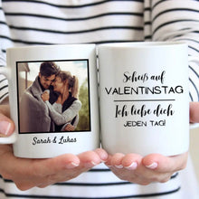 Indlæs billede til gallerivisning Jeden Tag Valentinstag - Personalisierte Foto-Tasse für Paare
