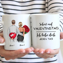 Ladda upp bild till gallerivisning, Jeden Tag Valentinstag - Personalisierte Tasse für Paare

