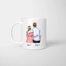 Ladda upp bild till gallerivisning, Ich liebe dich jeden Tag &quot;Arm in Arm&quot; - Personalisierte Tasse für Paare
