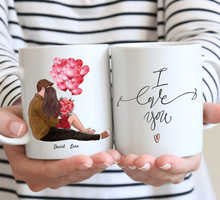 Ladda upp bild till gallerivisning, Ich liebe dich jeden Tag - Personalisierte Valentinstags-Tasse für Paare
