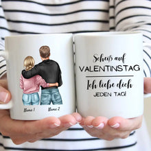 Indlæs billede til gallerivisning Ich liebe dich jeden Tag - Personalisierte Valentinstags-Tasse für Paare
