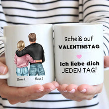 Indlæs billede til gallerivisning &quot;Ich liebe dich jeden Tag&quot; - Personalisierte Tasse zum Valentinstag

