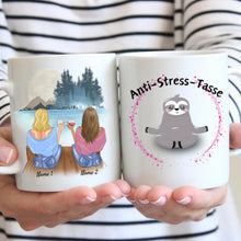 Ladda upp bild till gallerivisning, Anti Stress Tasse - Personalisierte Tasse für Freundinnen &amp; Kolleginnen, Abschied, Geburtstag (2-4 Personen)
