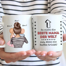 Indlæs billede til gallerivisning Beste Mama Kaffeetasse - Personalisierte Tasse (Frau mit 1-4 Kinder)
