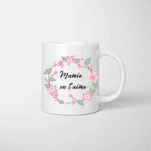 Mamie on t'aime - Mug personnalisé (1-4 enfants, adolescents)