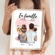 Ladda upp bild till gallerivisning, Happy Family, Famille heureuse - Poster Personnalisé (Parents avec 1-3 enfants)
