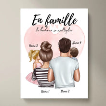 Ladda upp bild till gallerivisning, Happy Family, Famille heureuse - Poster Personnalisé (Parents avec 1-3 enfants)
