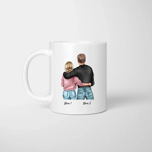 Je t'aime plus que le riz et les pois  -  Mug personnalisé pour couple (homme & femme)