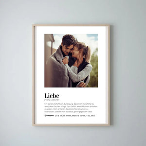 Fotoposter "Definition" - Personlig gåva för par "Kärlek"