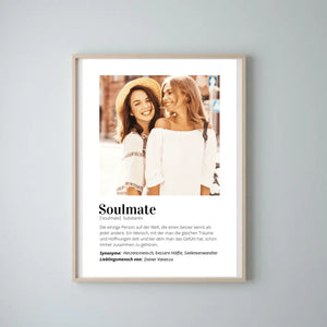 Fotoplakat "Definition" - personlig gave "Soulmate" 
