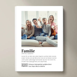 Fotoplakat "Definition" - personlig gave "Familie" 