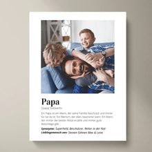 Ladda upp bild till gallerivisning, Foto-Poster &quot;Definition&quot; - Personaliserad gåva Papa
