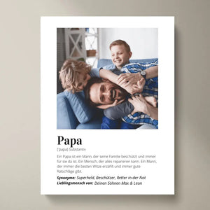 Foto-Poster "Definition" - Personaliserad gåva Papa