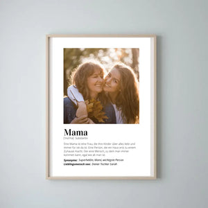 Foto-Poster "Definition" - Personaliserad gåva Mamma