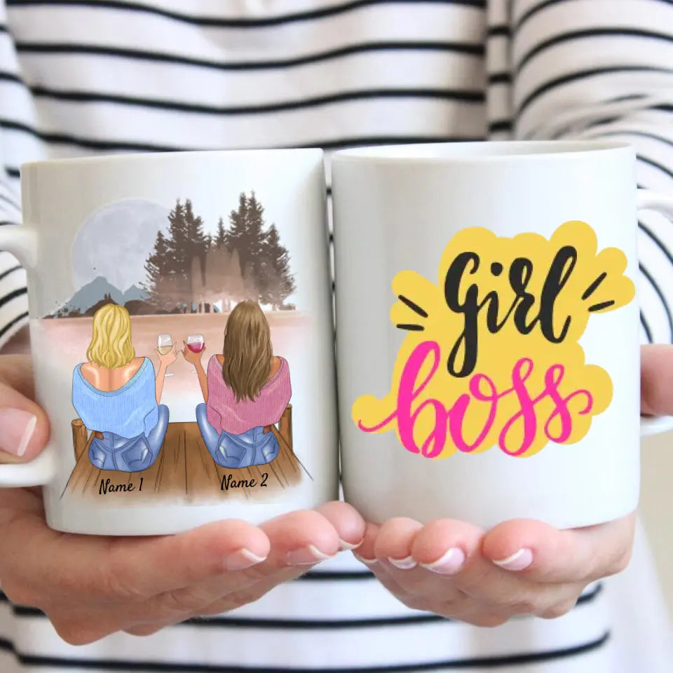 Girl Boss - Personlig mugg för flickvän (2-4 kvinnor)